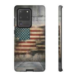 🇺🇸 Urban Vintage USA Pride: Distressed Graffiti Flag Phone Case 📱- Phone Case