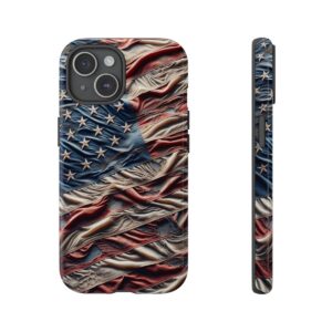 "Enduring Glory: Weathered USA Flag Detail Phone Case"- Phone Case