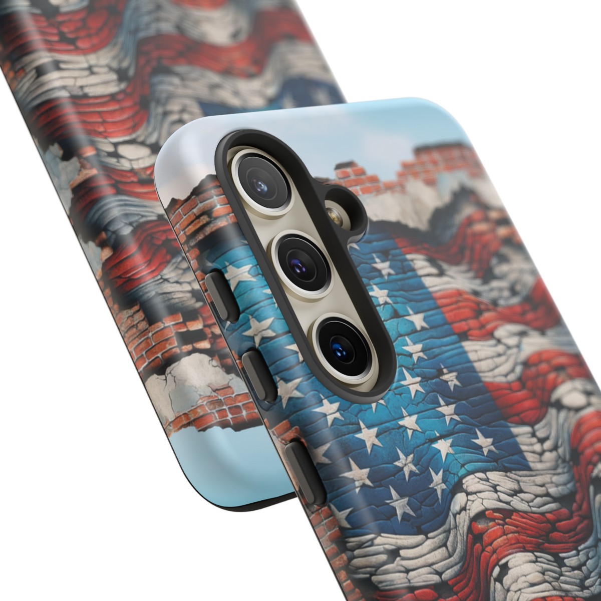 Resilient USA Flag on Cracked Brick Wall - Durable Phone Case- Phone Case - Image 189