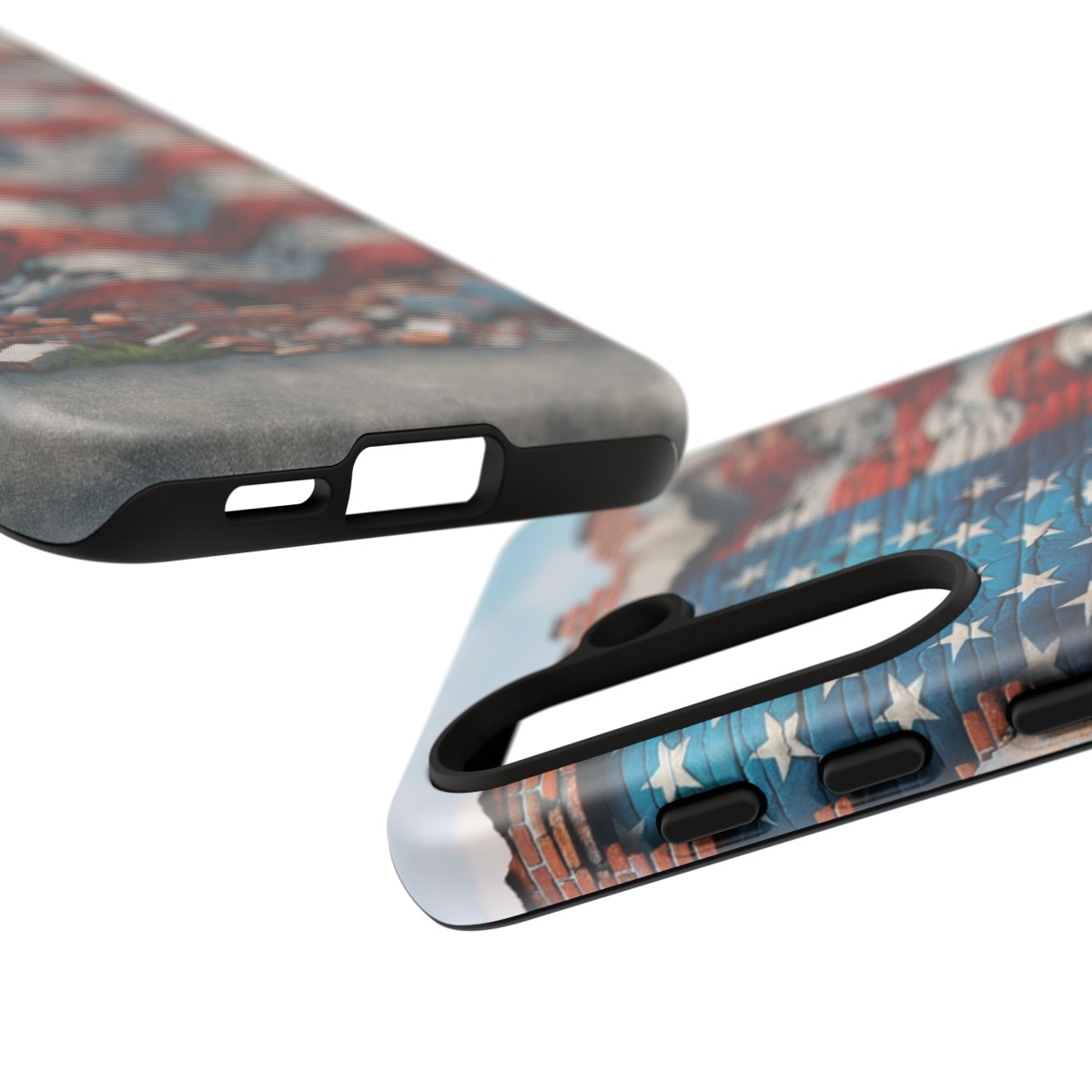 Resilient USA Flag on Cracked Brick Wall - Durable Phone Case- Phone Case - Image 190