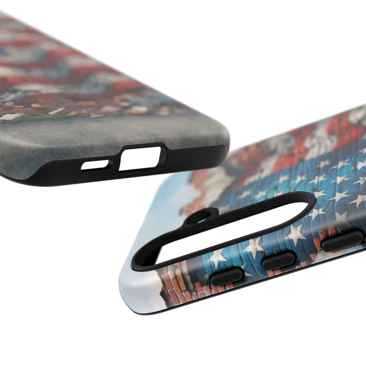 Resilient USA Flag on Cracked Brick Wall - Durable Phone Case- Phone Case - Image 200