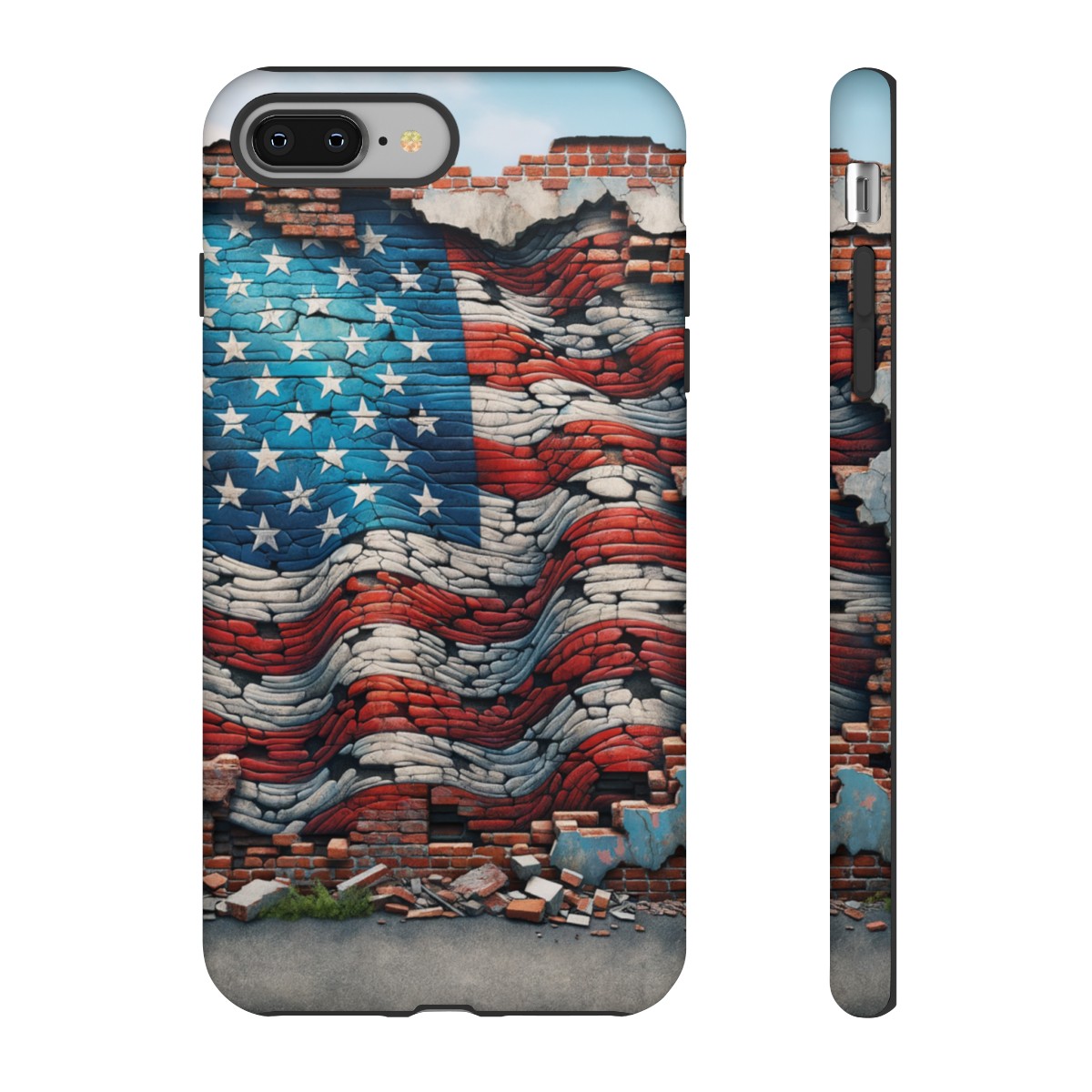 Resilient USA Flag on Cracked Brick Wall - Durable Phone Case- Phone Case - Image 7
