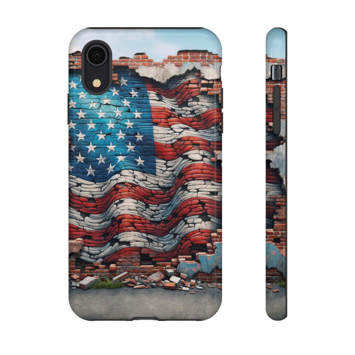 Resilient USA Flag on Cracked Brick Wall - Durable Phone Case- Phone Case - Image 10
