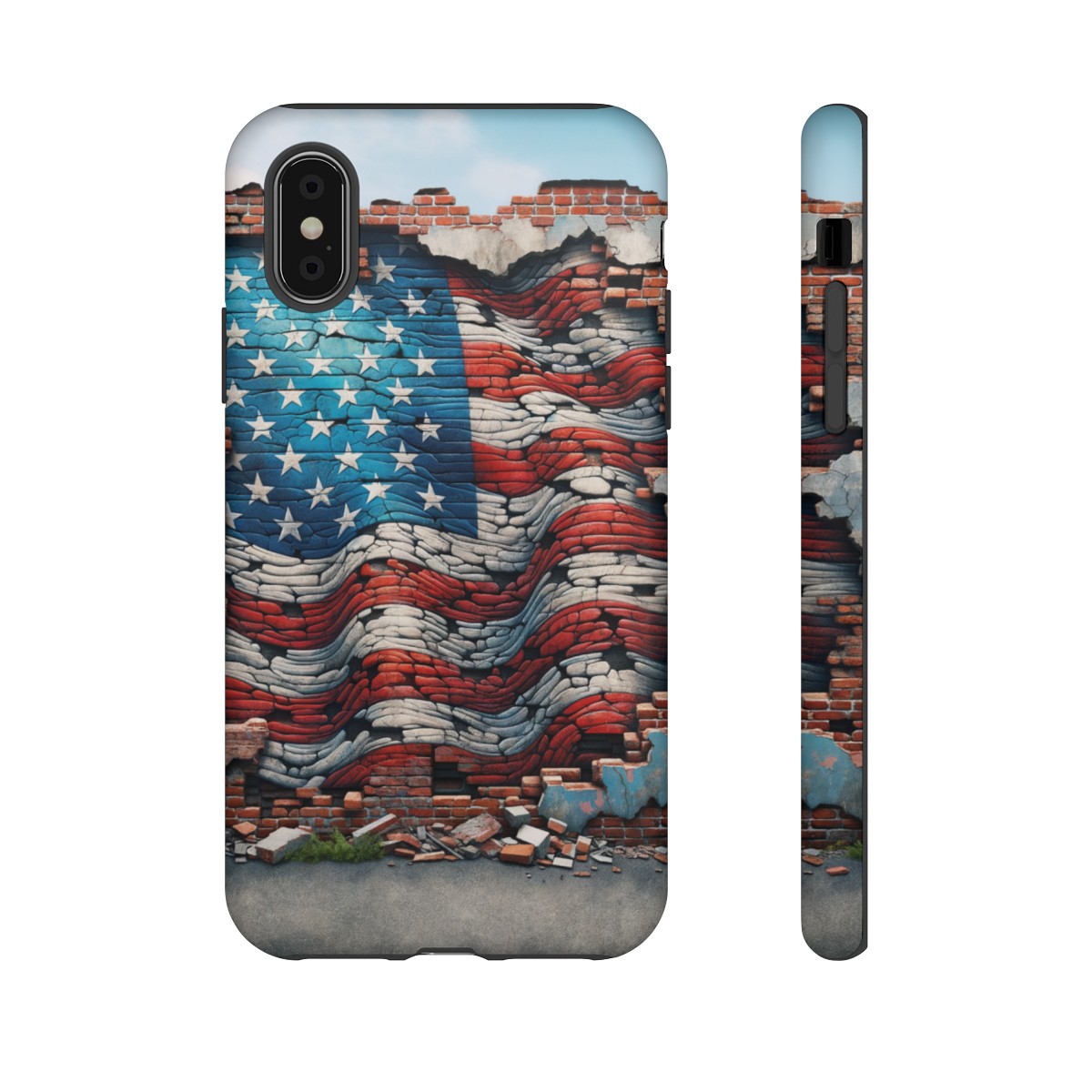 Resilient USA Flag on Cracked Brick Wall - Durable Phone Case- Phone Case - Image 13
