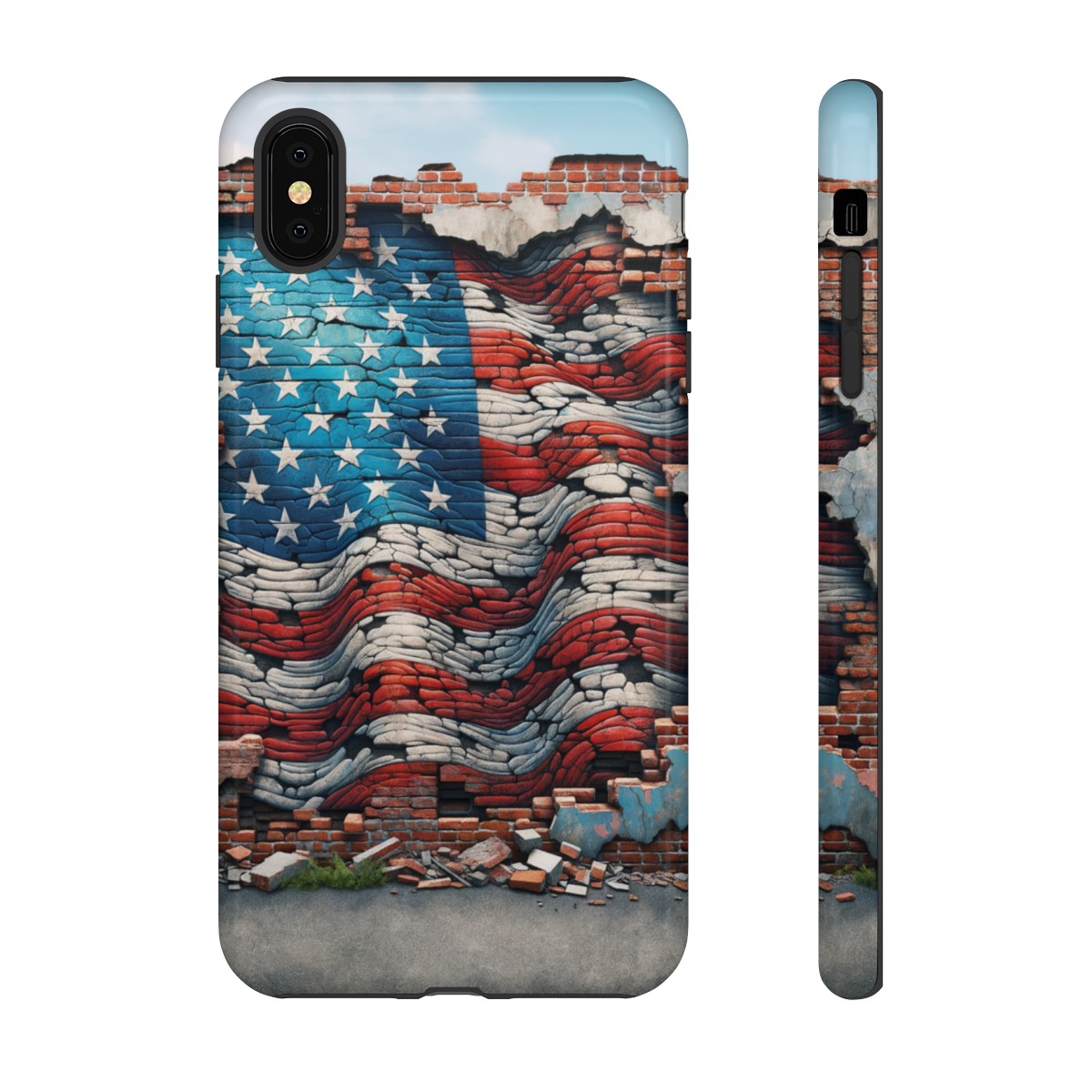 Resilient USA Flag on Cracked Brick Wall - Durable Phone Case- Phone Case - Image 14