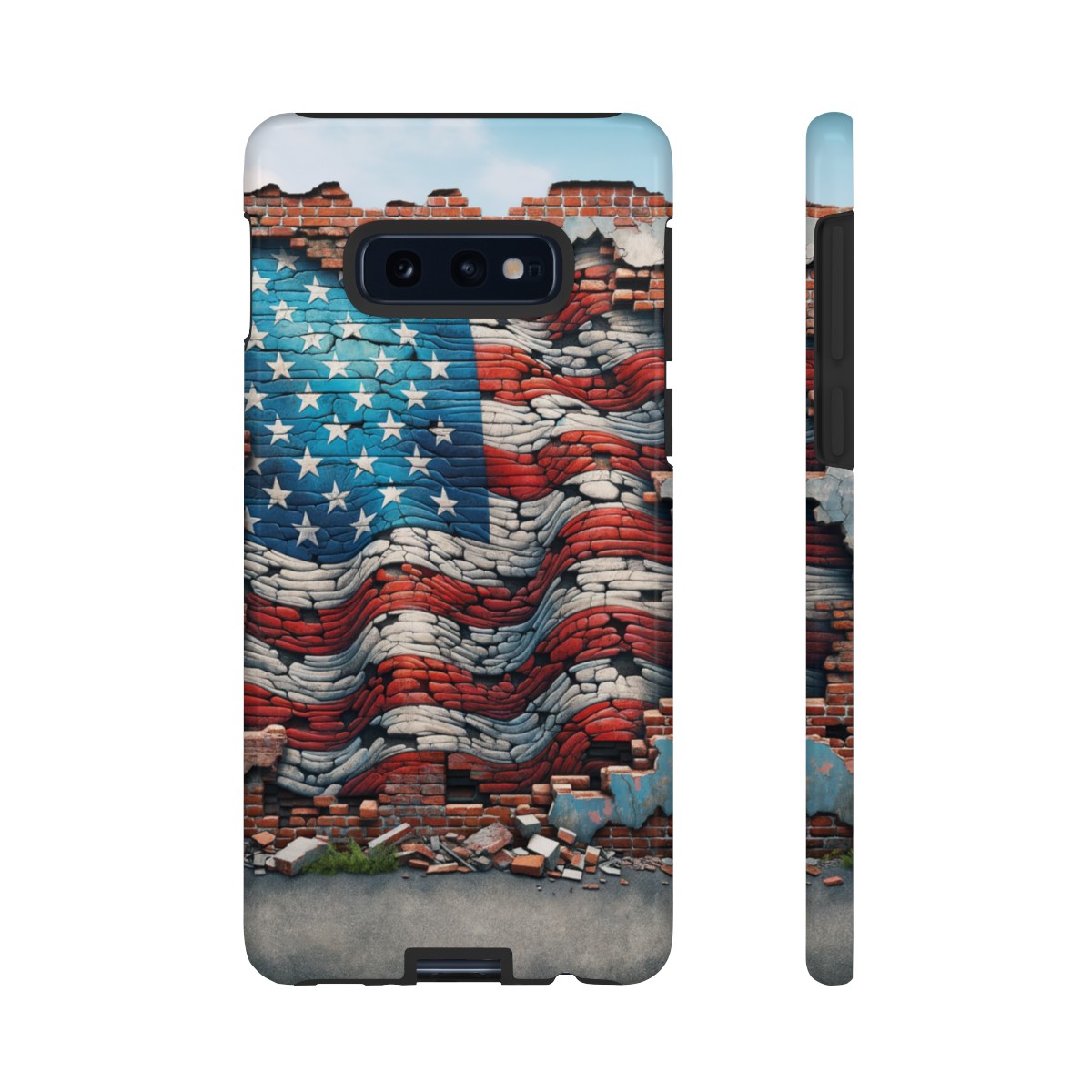 Resilient USA Flag on Cracked Brick Wall - Durable Phone Case- Phone Case - Image 16