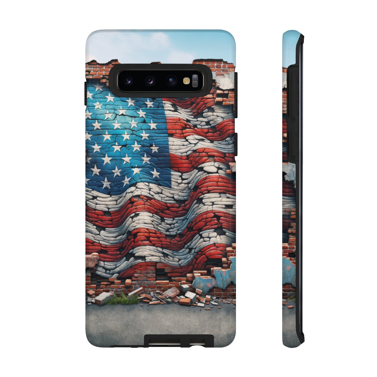 Resilient USA Flag on Cracked Brick Wall - Durable Phone Case- Phone Case - Image 19