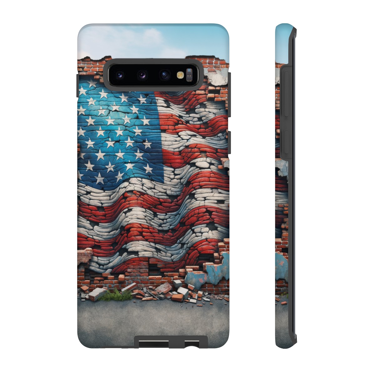 Resilient USA Flag on Cracked Brick Wall - Durable Phone Case- Phone Case - Image 20