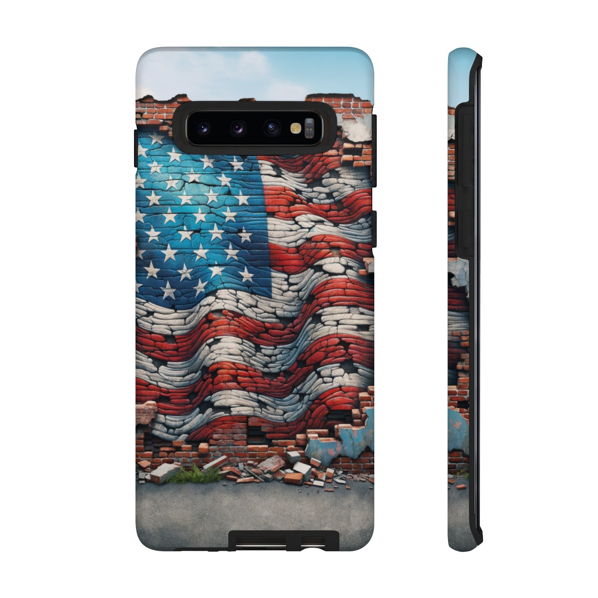 Resilient USA Flag on Cracked Brick Wall - Durable Phone Case- Phone Case - Image 21