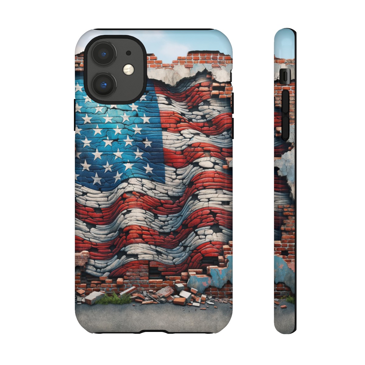 Resilient USA Flag on Cracked Brick Wall - Durable Phone Case- Phone Case - Image 22