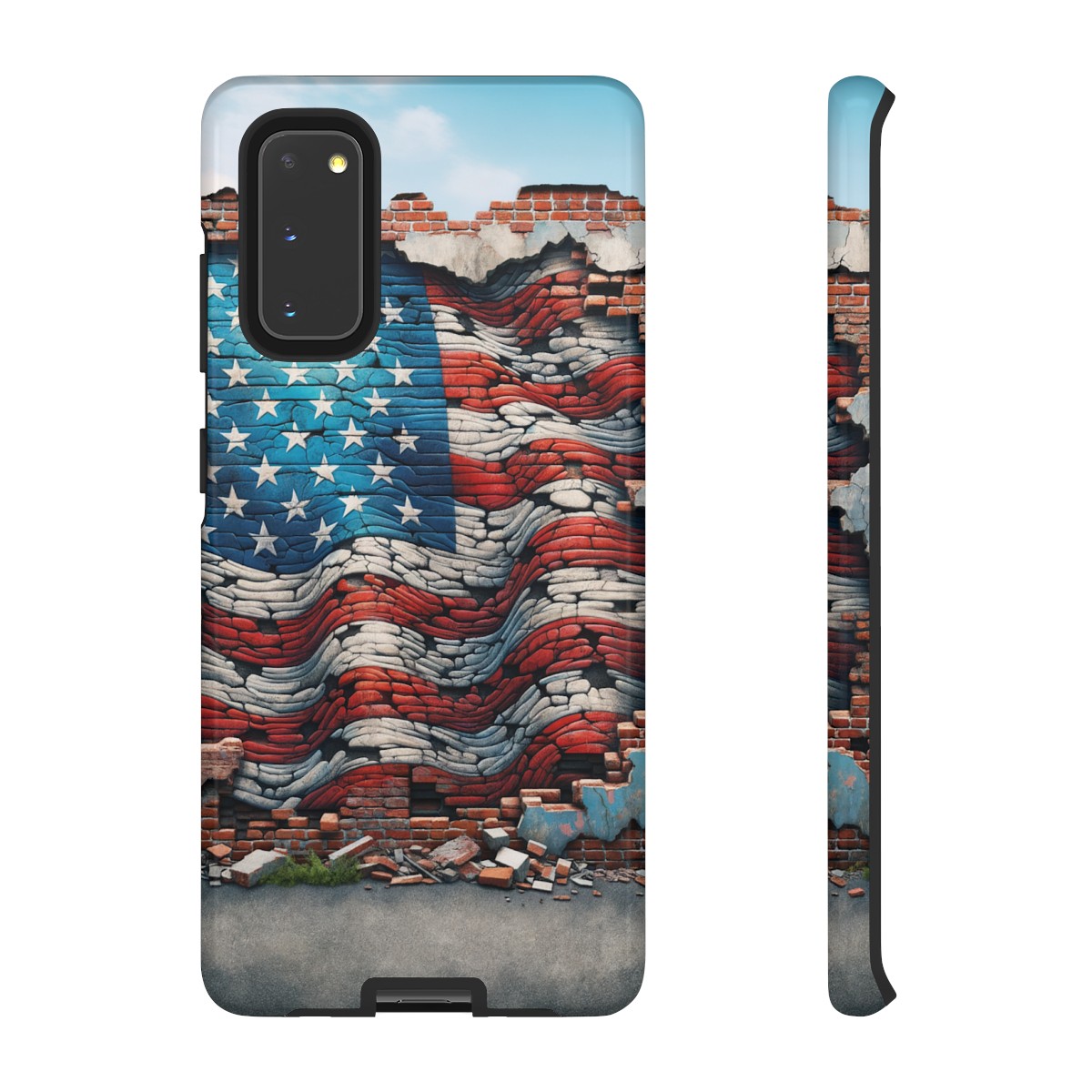 Resilient USA Flag on Cracked Brick Wall - Durable Phone Case- Phone Case - Image 28