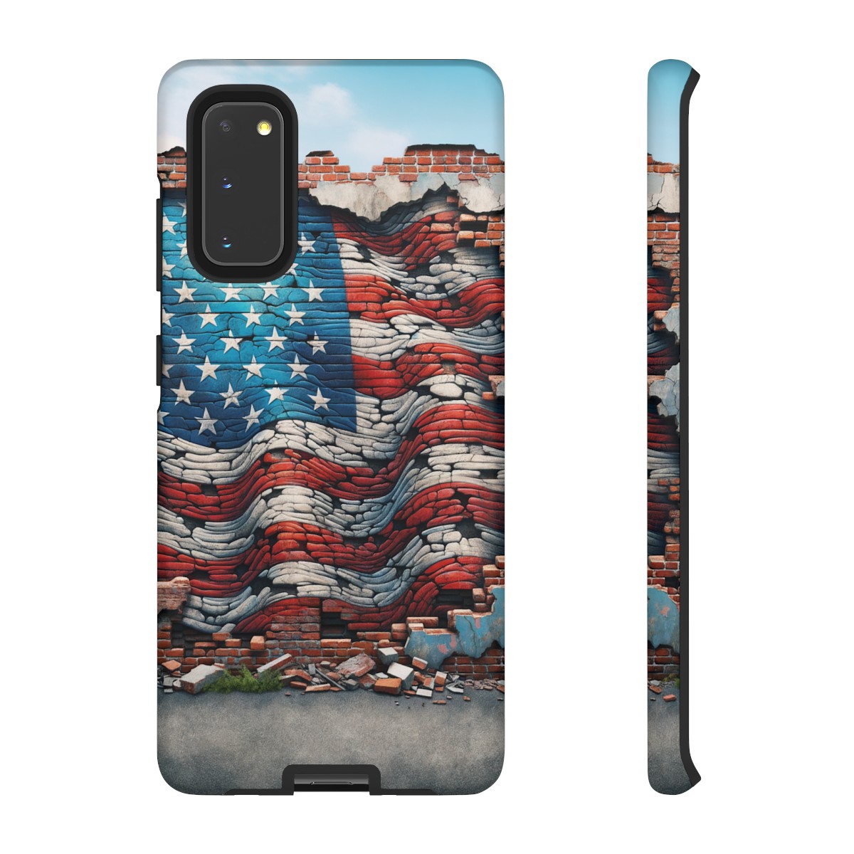 Resilient USA Flag on Cracked Brick Wall - Durable Phone Case- Phone Case - Image 29
