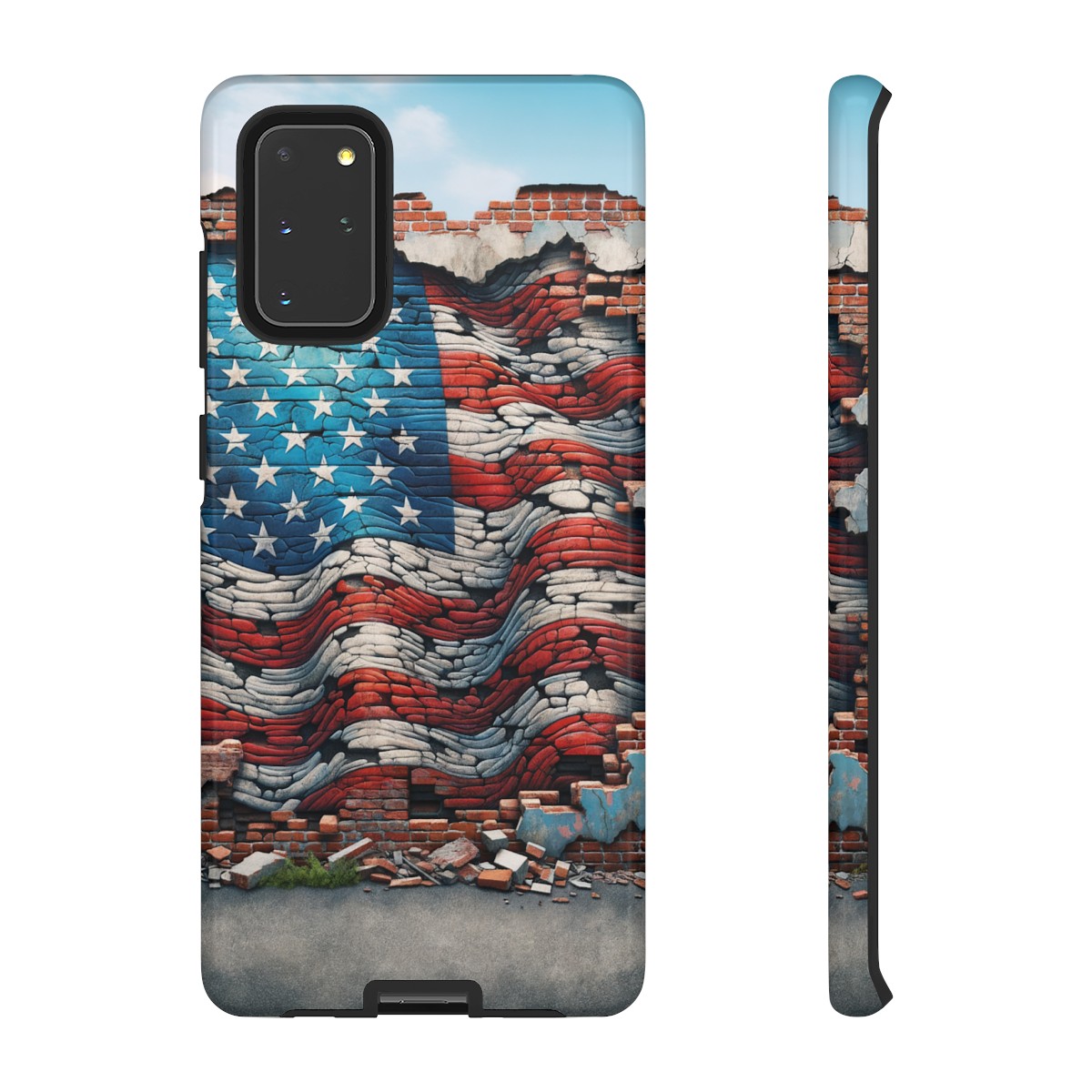 Resilient USA Flag on Cracked Brick Wall - Durable Phone Case- Phone Case - Image 32