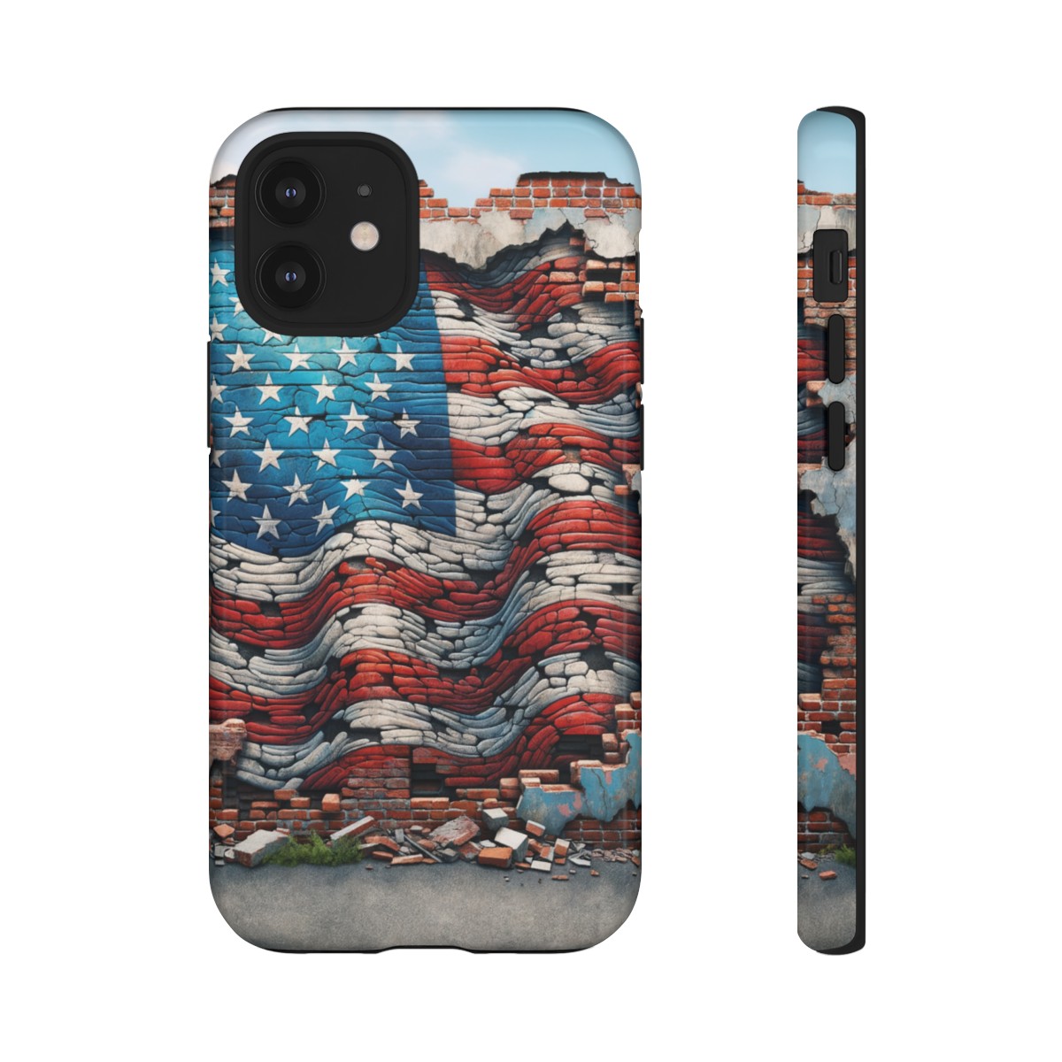 Resilient USA Flag on Cracked Brick Wall - Durable Phone Case- Phone Case - Image 34