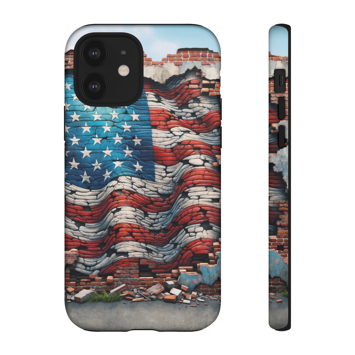 Resilient USA Flag on Cracked Brick Wall - Durable Phone Case- Phone Case - Image 37