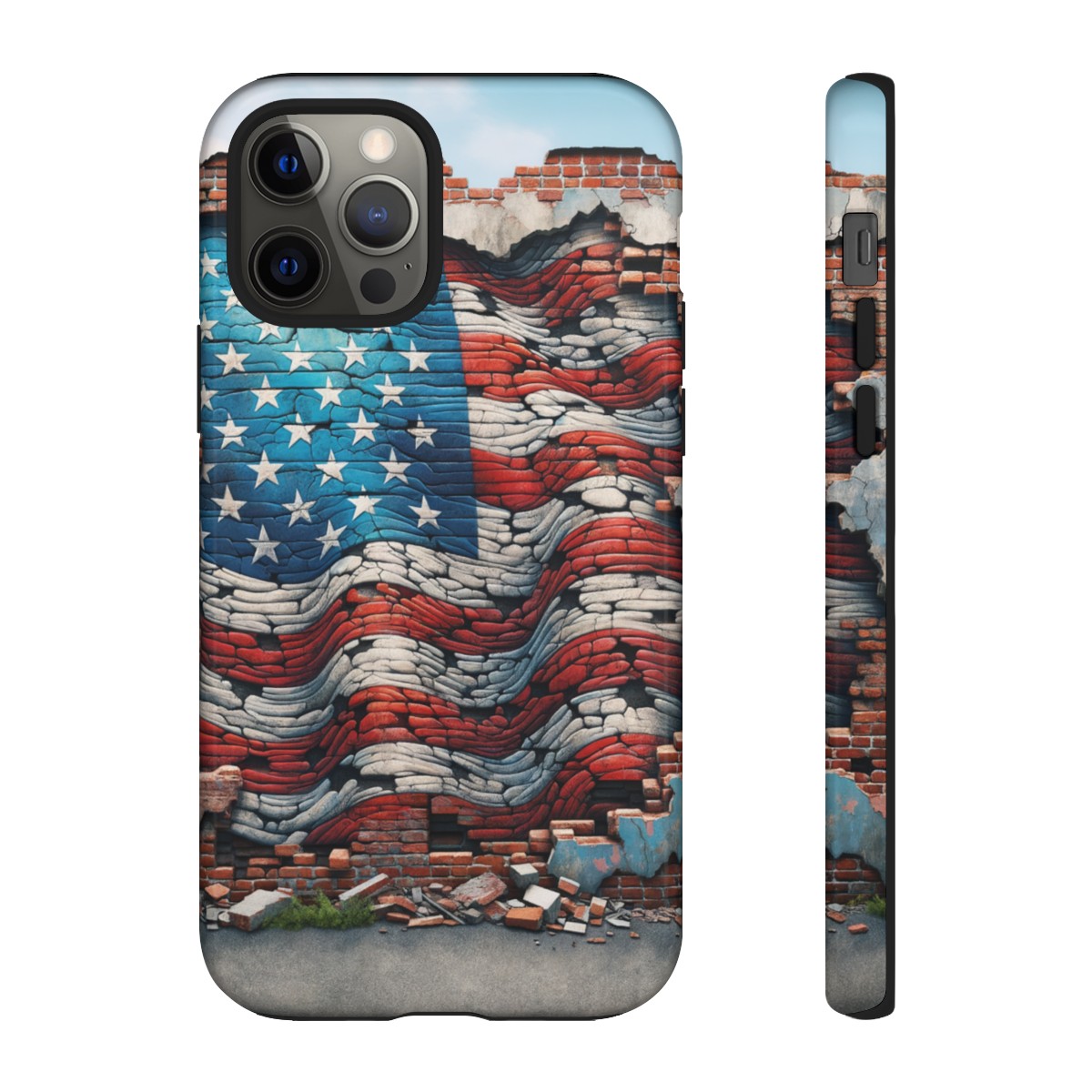 Resilient USA Flag on Cracked Brick Wall - Durable Phone Case- Phone Case - Image 38