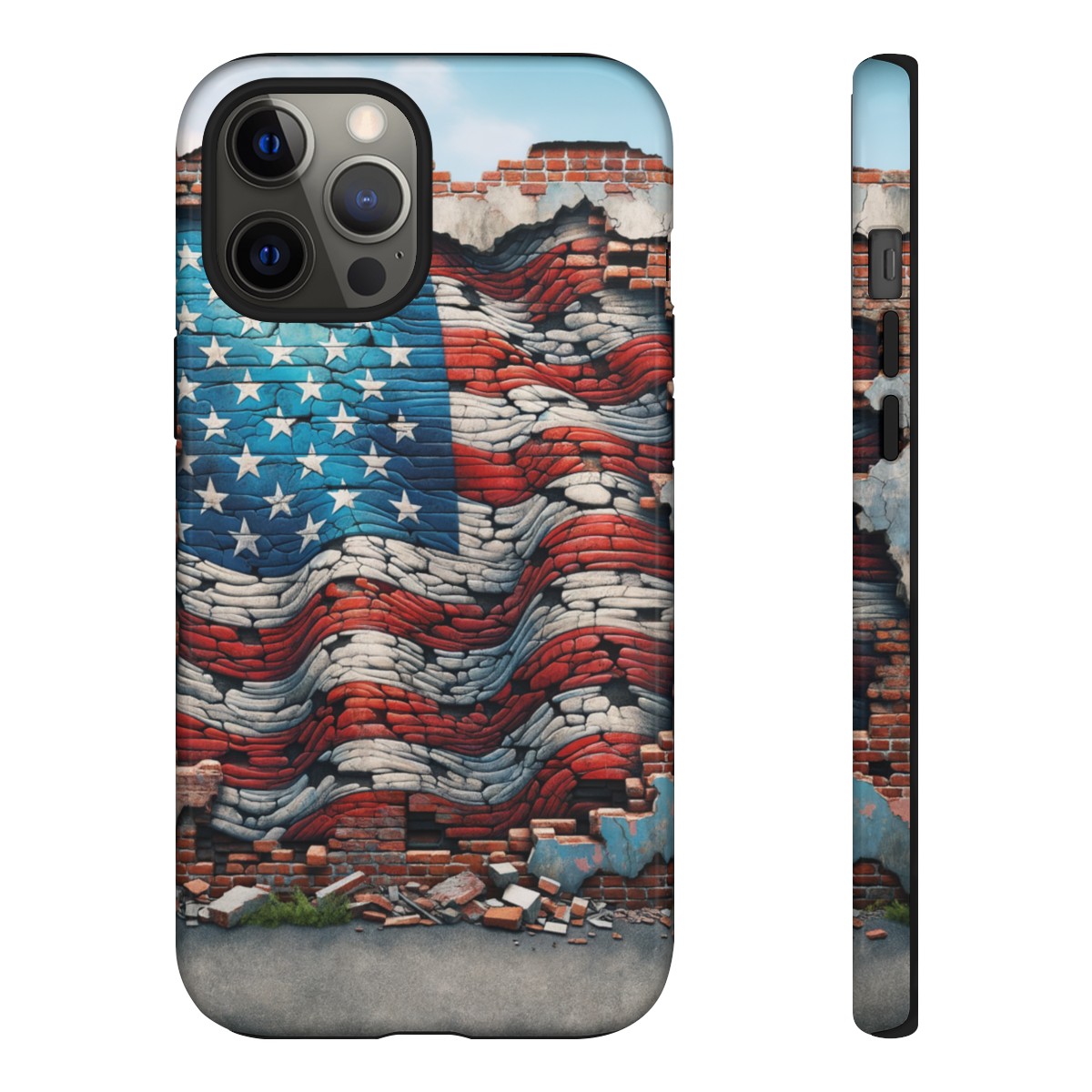 Resilient USA Flag on Cracked Brick Wall - Durable Phone Case- Phone Case - Image 40