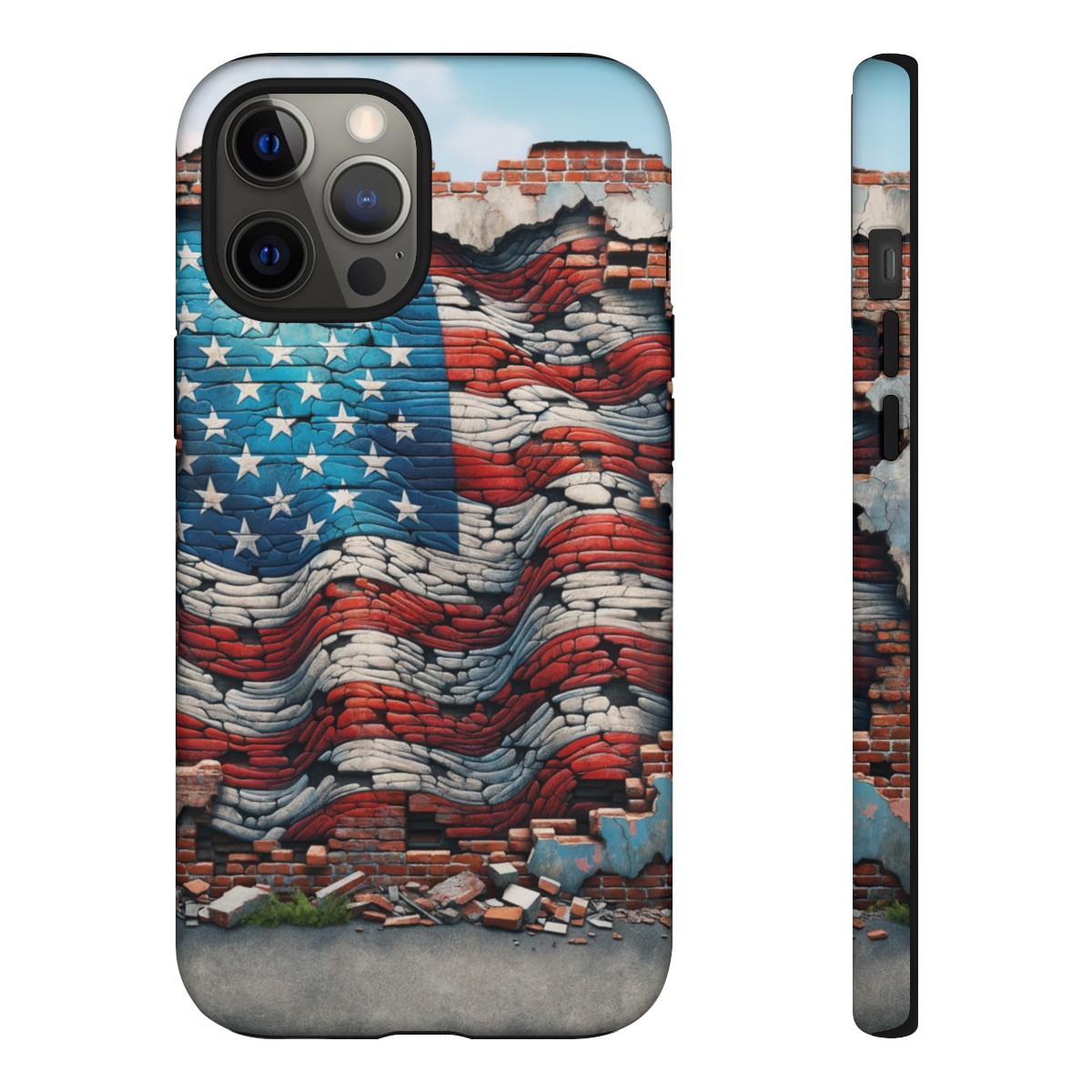 Resilient USA Flag on Cracked Brick Wall - Durable Phone Case- Phone Case - Image 41