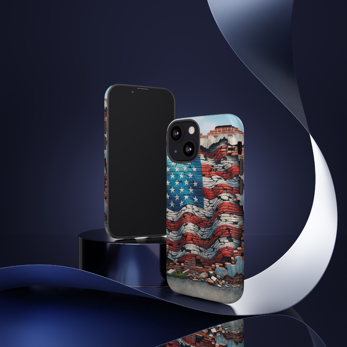 Resilient USA Flag on Cracked Brick Wall - Durable Phone Case- Phone Case - Image 47