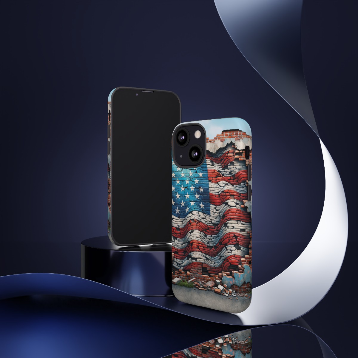 Resilient USA Flag on Cracked Brick Wall - Durable Phone Case- Phone Case - Image 49