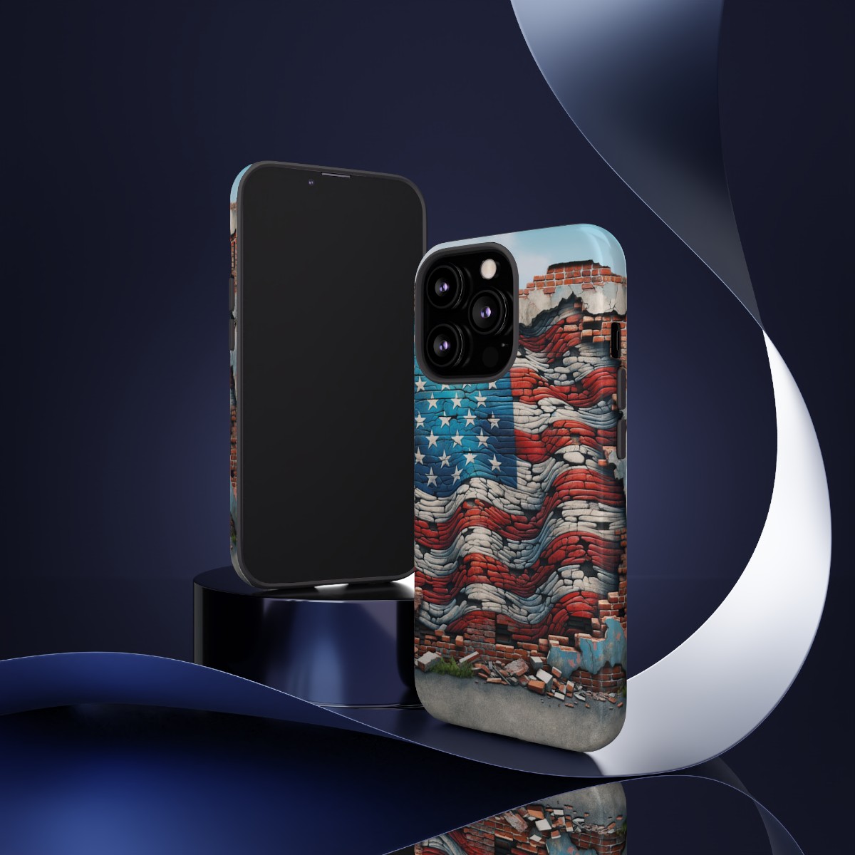 Resilient USA Flag on Cracked Brick Wall - Durable Phone Case- Phone Case - Image 51