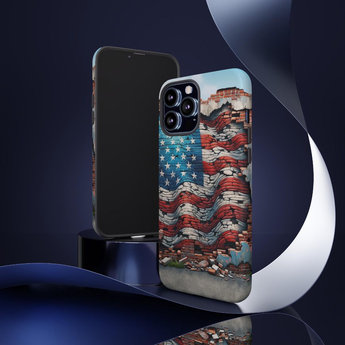 Resilient USA Flag on Cracked Brick Wall - Durable Phone Case- Phone Case - Image 57