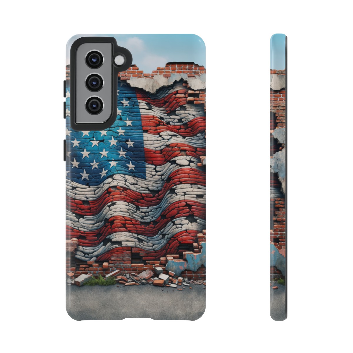 Resilient USA Flag on Cracked Brick Wall - Durable Phone Case- Phone Case - Image 58