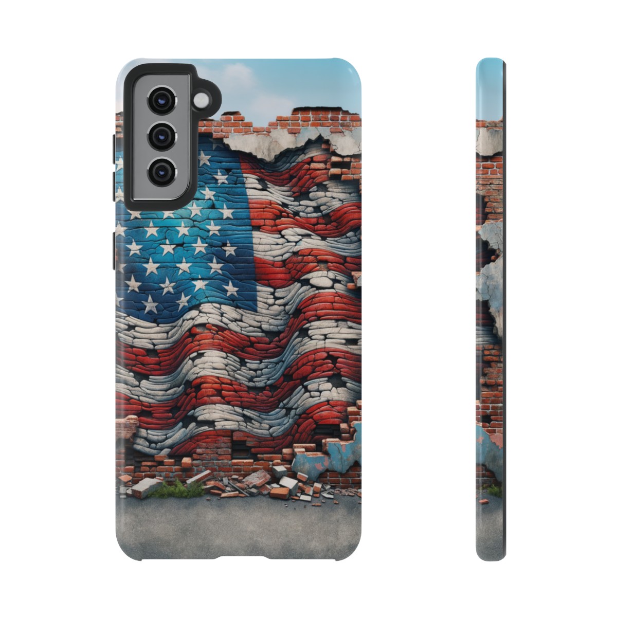 Resilient USA Flag on Cracked Brick Wall - Durable Phone Case- Phone Case - Image 62