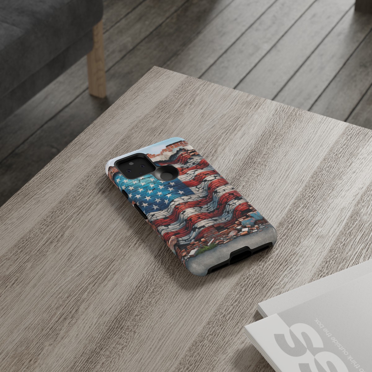 Resilient USA Flag on Cracked Brick Wall - Durable Phone Case- Phone Case - Image 71