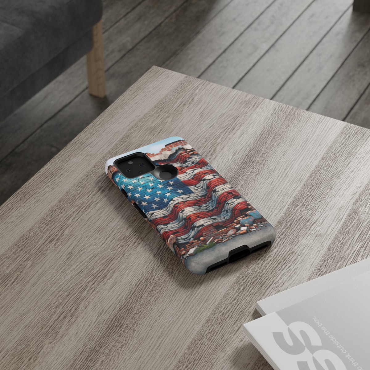 Resilient USA Flag on Cracked Brick Wall - Durable Phone Case- Phone Case - Image 73