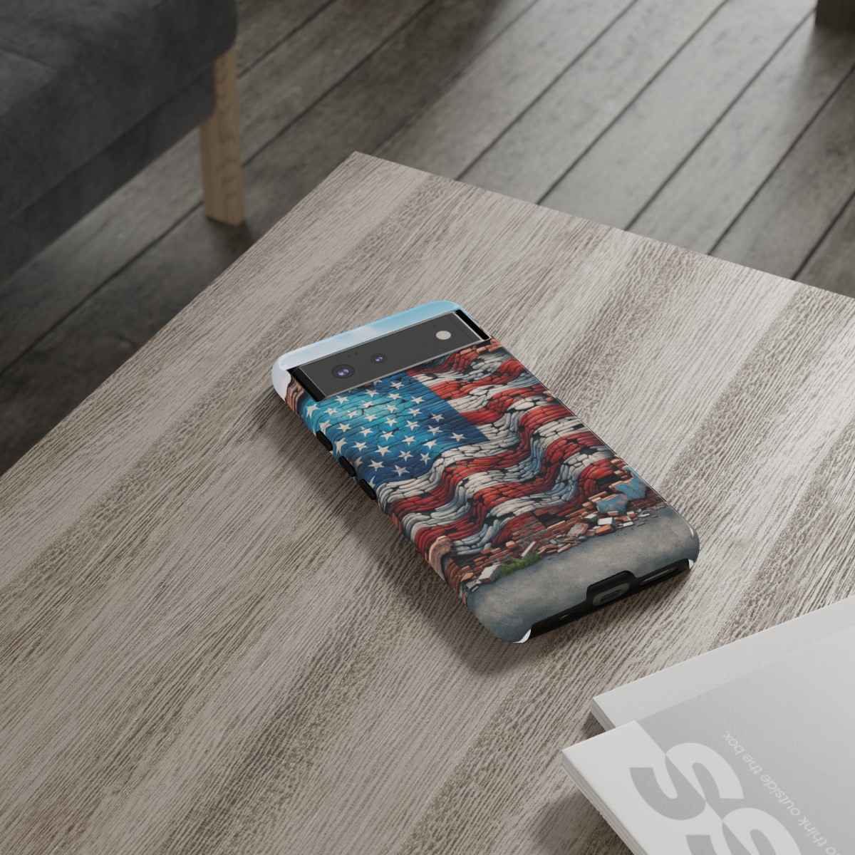Resilient USA Flag on Cracked Brick Wall - Durable Phone Case- Phone Case - Image 75