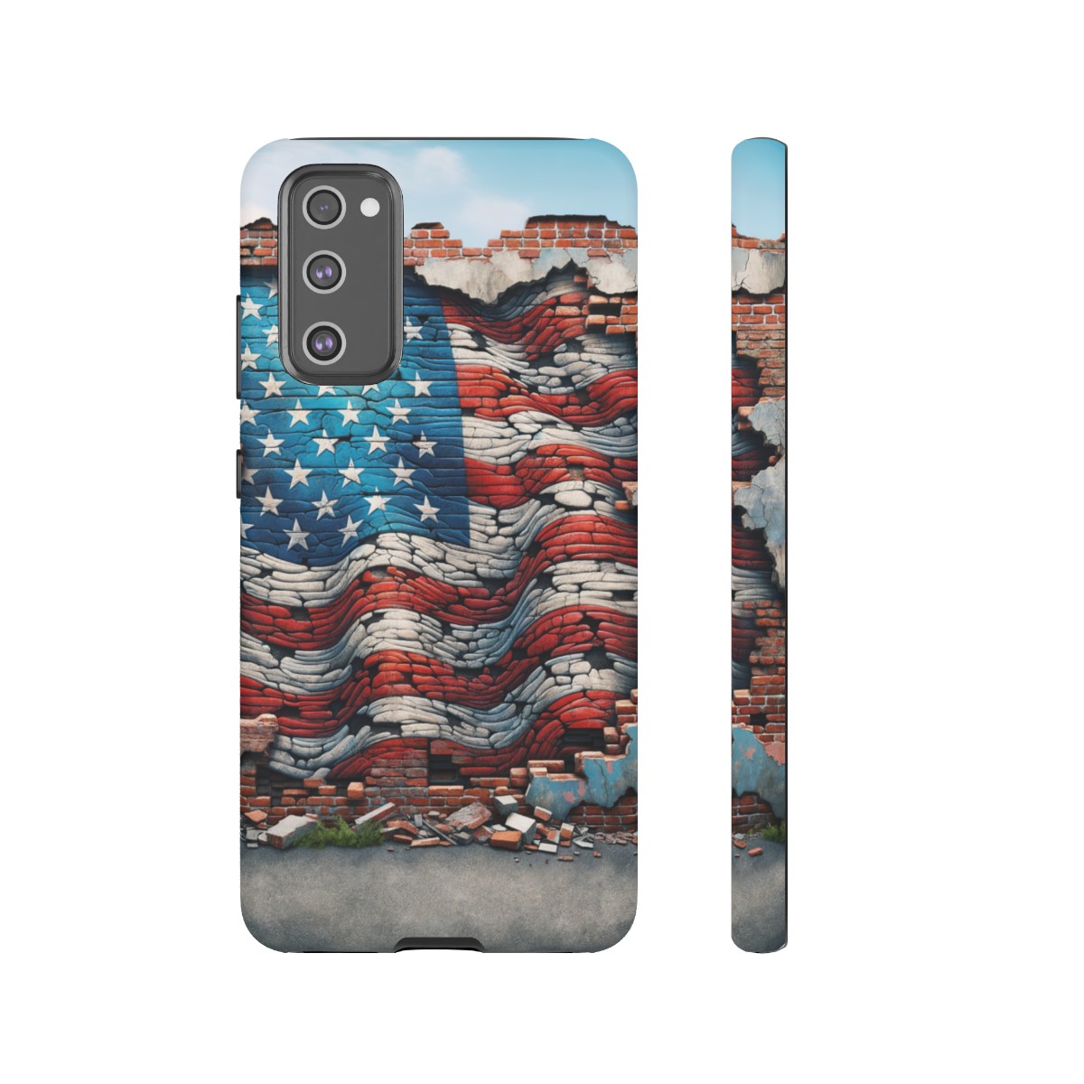 Resilient USA Flag on Cracked Brick Wall - Durable Phone Case- Phone Case - Image 80