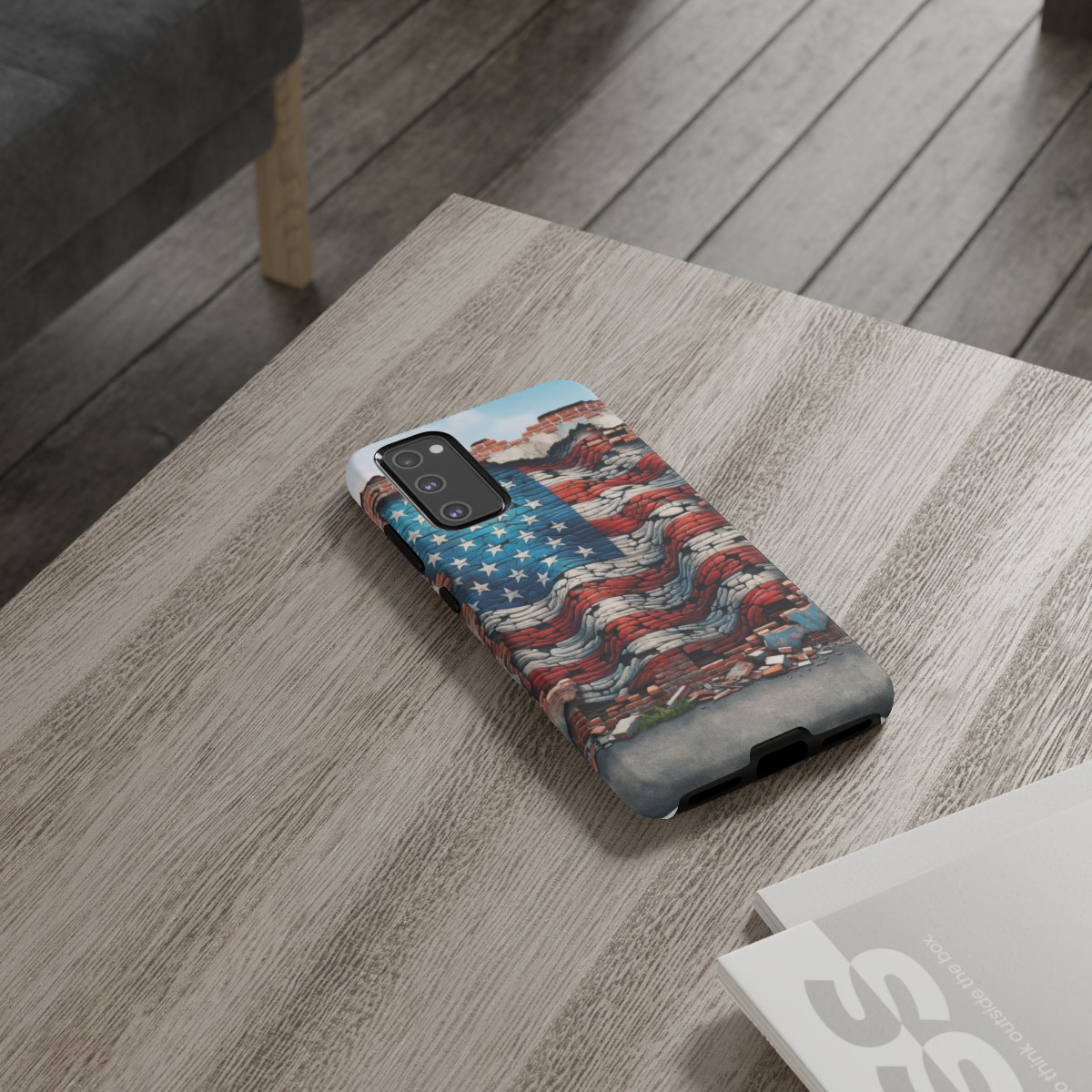 Resilient USA Flag on Cracked Brick Wall - Durable Phone Case- Phone Case - Image 81