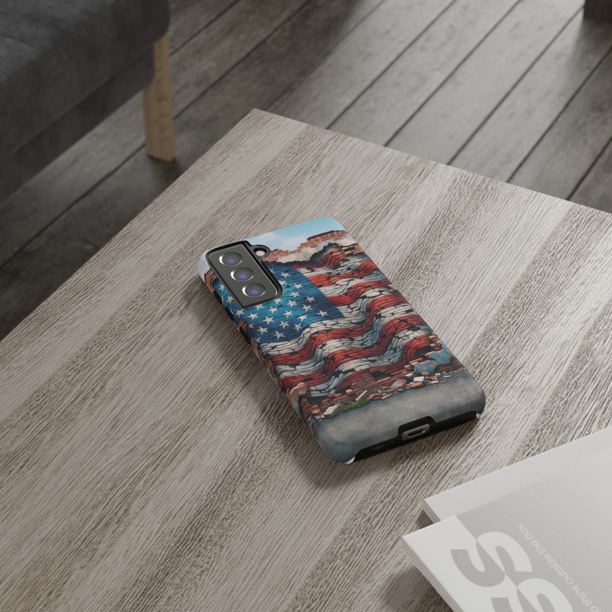 Resilient USA Flag on Cracked Brick Wall - Durable Phone Case- Phone Case - Image 85