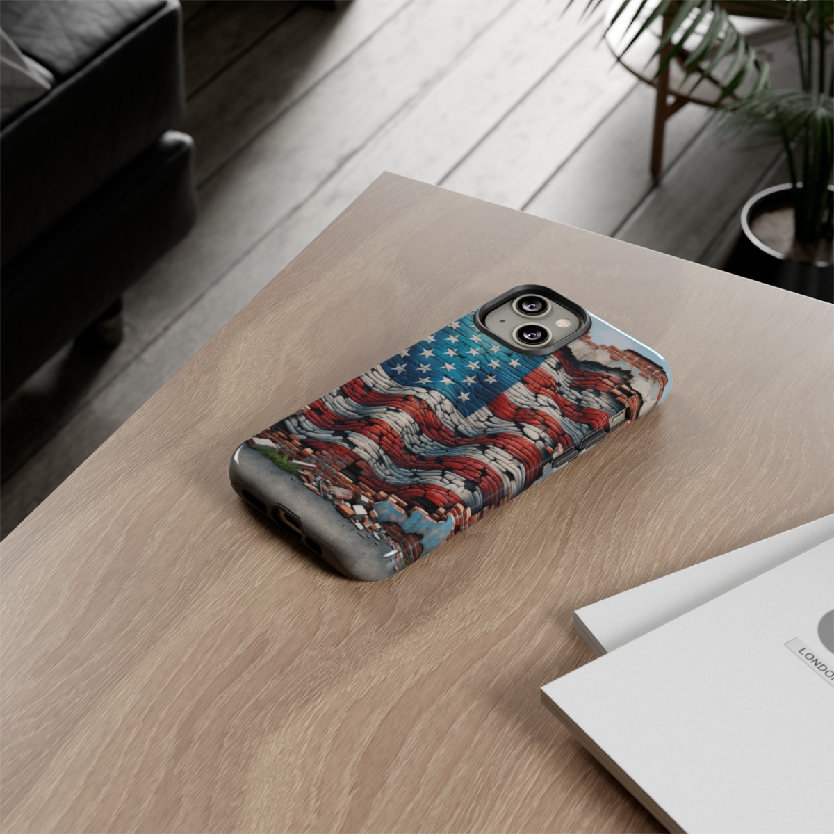 Resilient USA Flag on Cracked Brick Wall - Durable Phone Case- Phone Case - Image 101