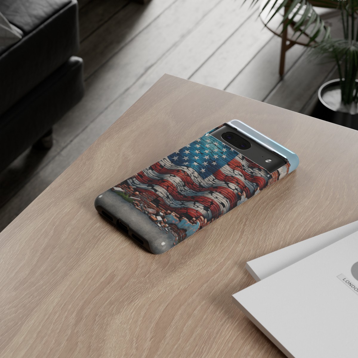 Resilient USA Flag on Cracked Brick Wall - Durable Phone Case- Phone Case - Image 149