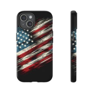Distressed USA Flag Phone Case with Blended Running Colors- Phone Case