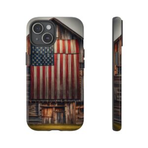 Vintage USA Flag on Weathered Barn Wood Phone Case- Phone Case