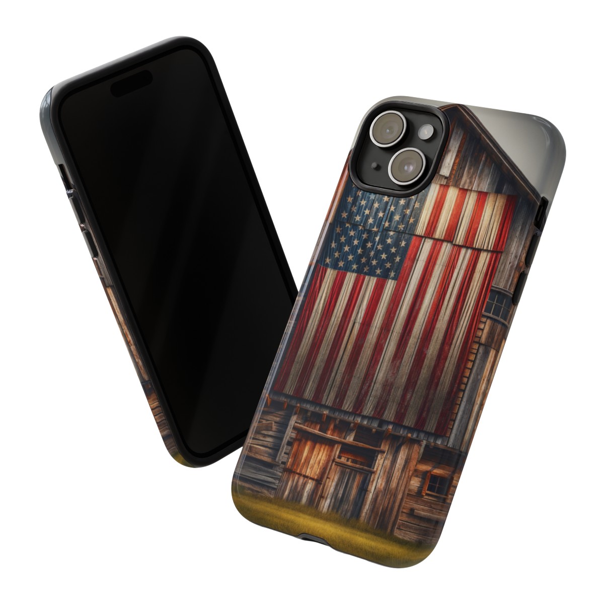 Vintage USA Flag on Weathered Barn Wood Phone Case- Phone Case - Image 166