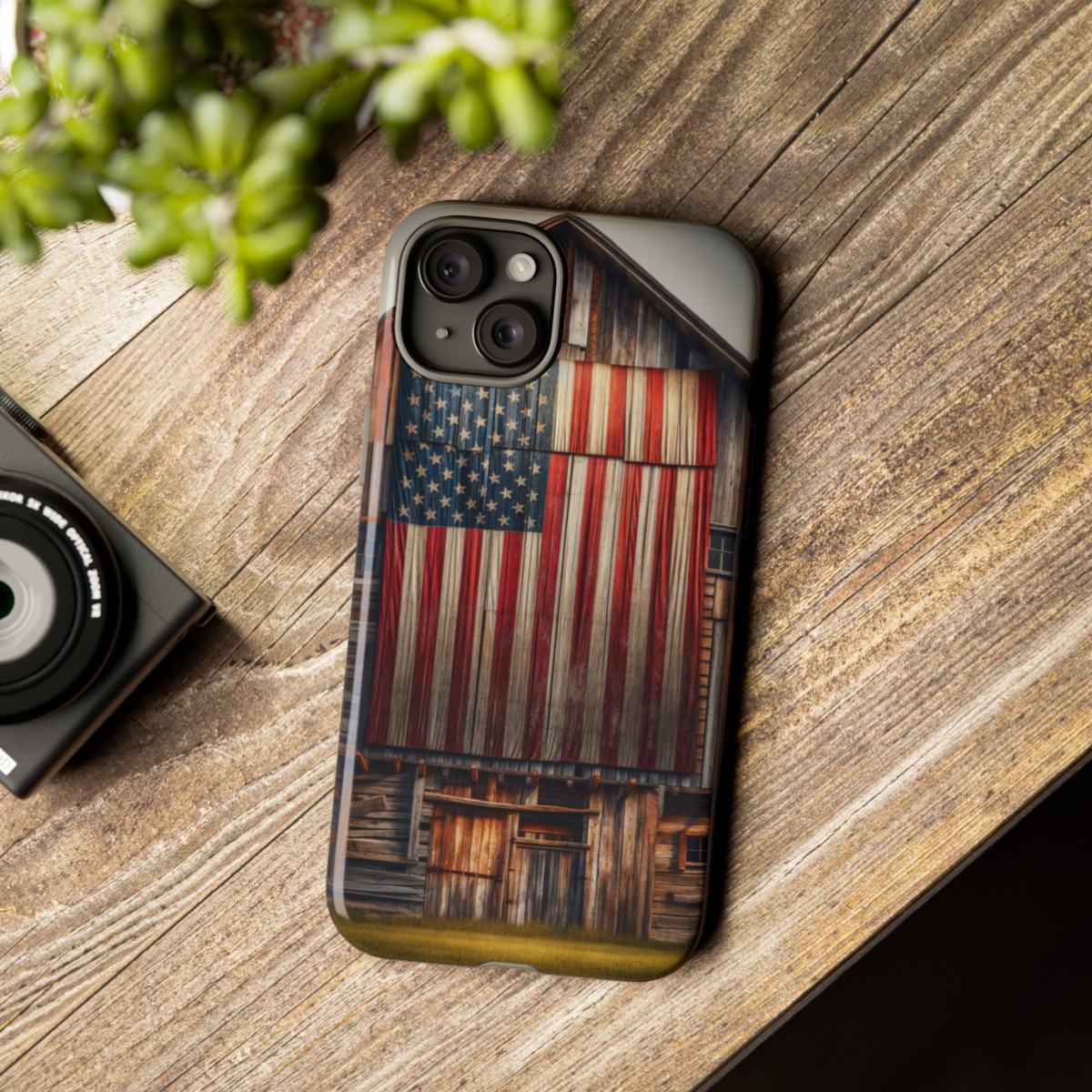 Vintage USA Flag on Weathered Barn Wood Phone Case- Phone Case - Image 167