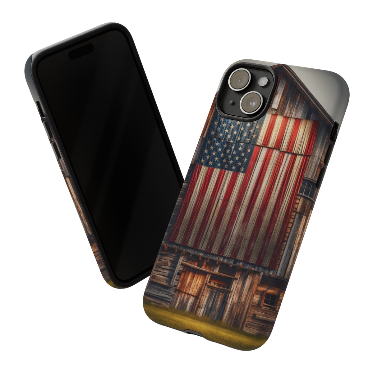 Vintage USA Flag on Weathered Barn Wood Phone Case- Phone Case - Image 169