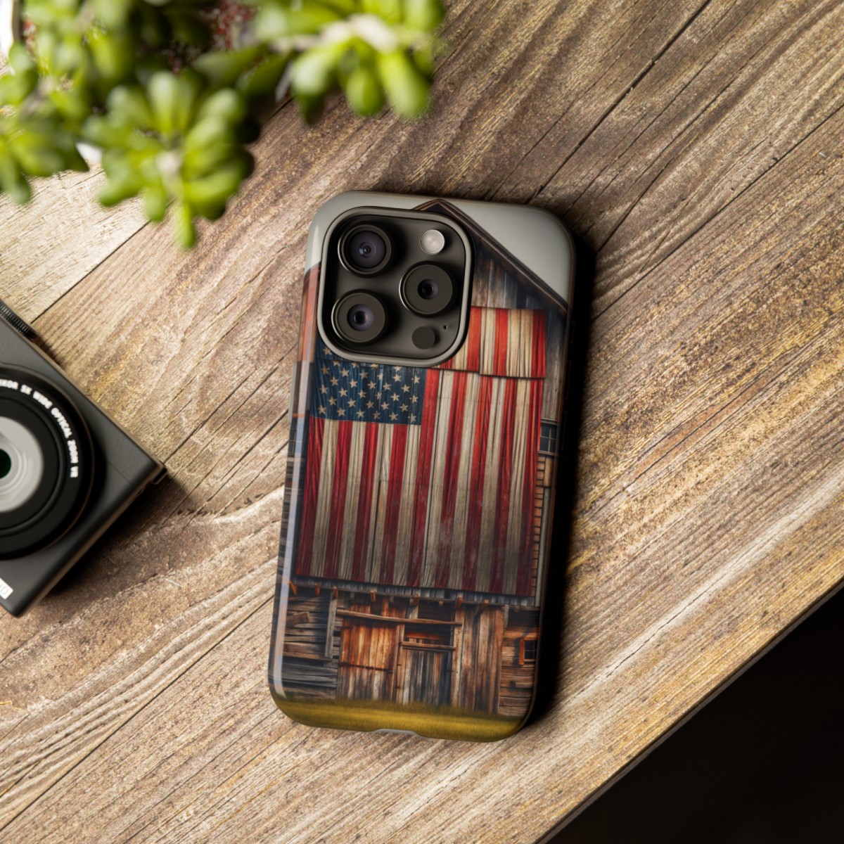 Vintage USA Flag on Weathered Barn Wood Phone Case- Phone Case - Image 173