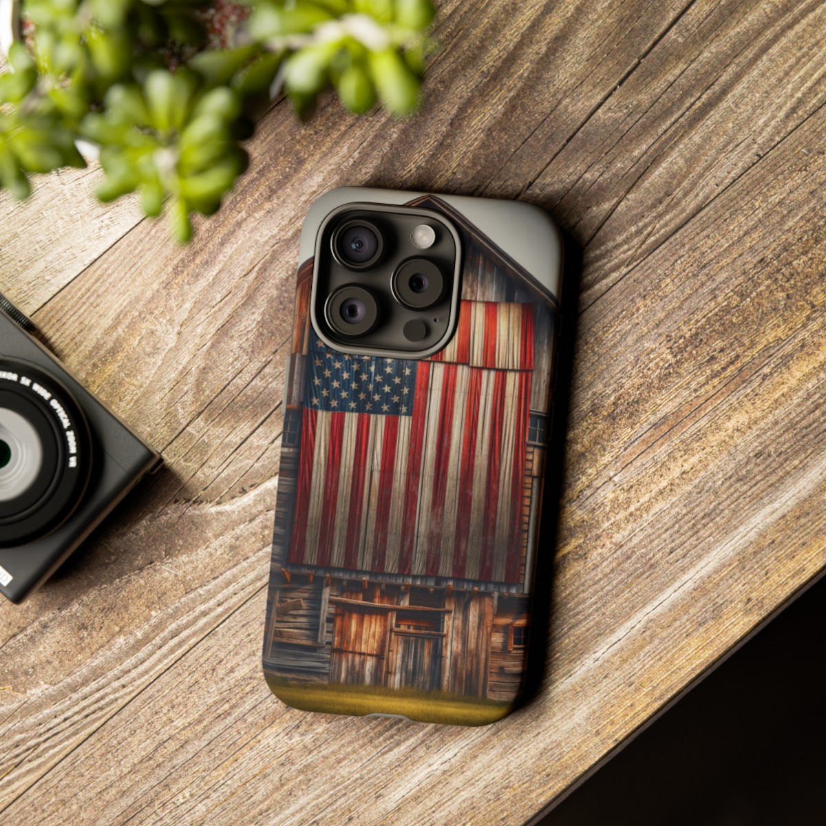 Vintage USA Flag on Weathered Barn Wood Phone Case- Phone Case - Image 176
