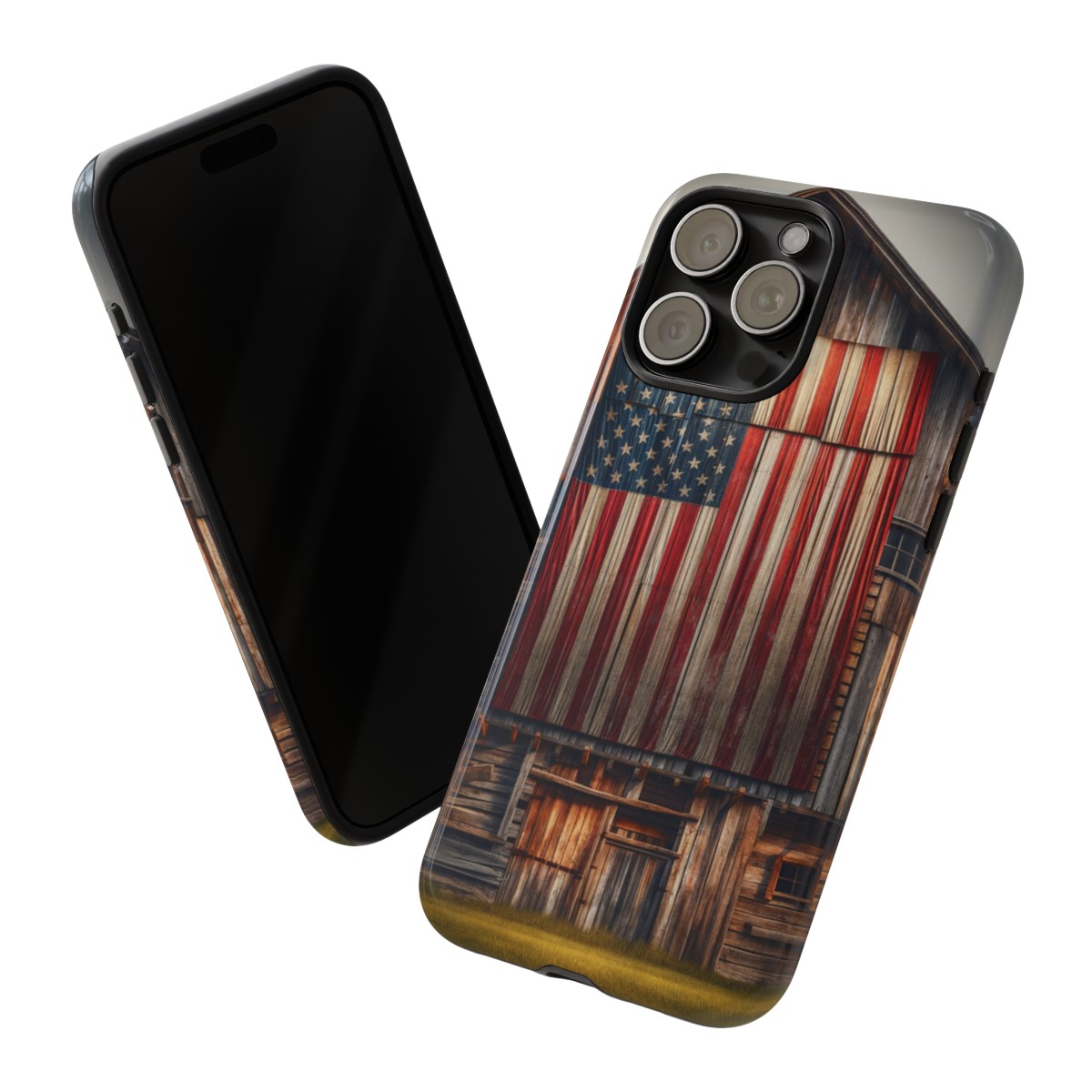 Vintage USA Flag on Weathered Barn Wood Phone Case- Phone Case - Image 178