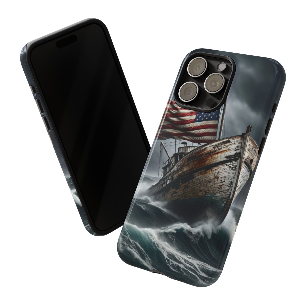 Vintage USA Flag on Rustic Boat Phone Case β Weathered Coastal Design- Phone Case - Image 178