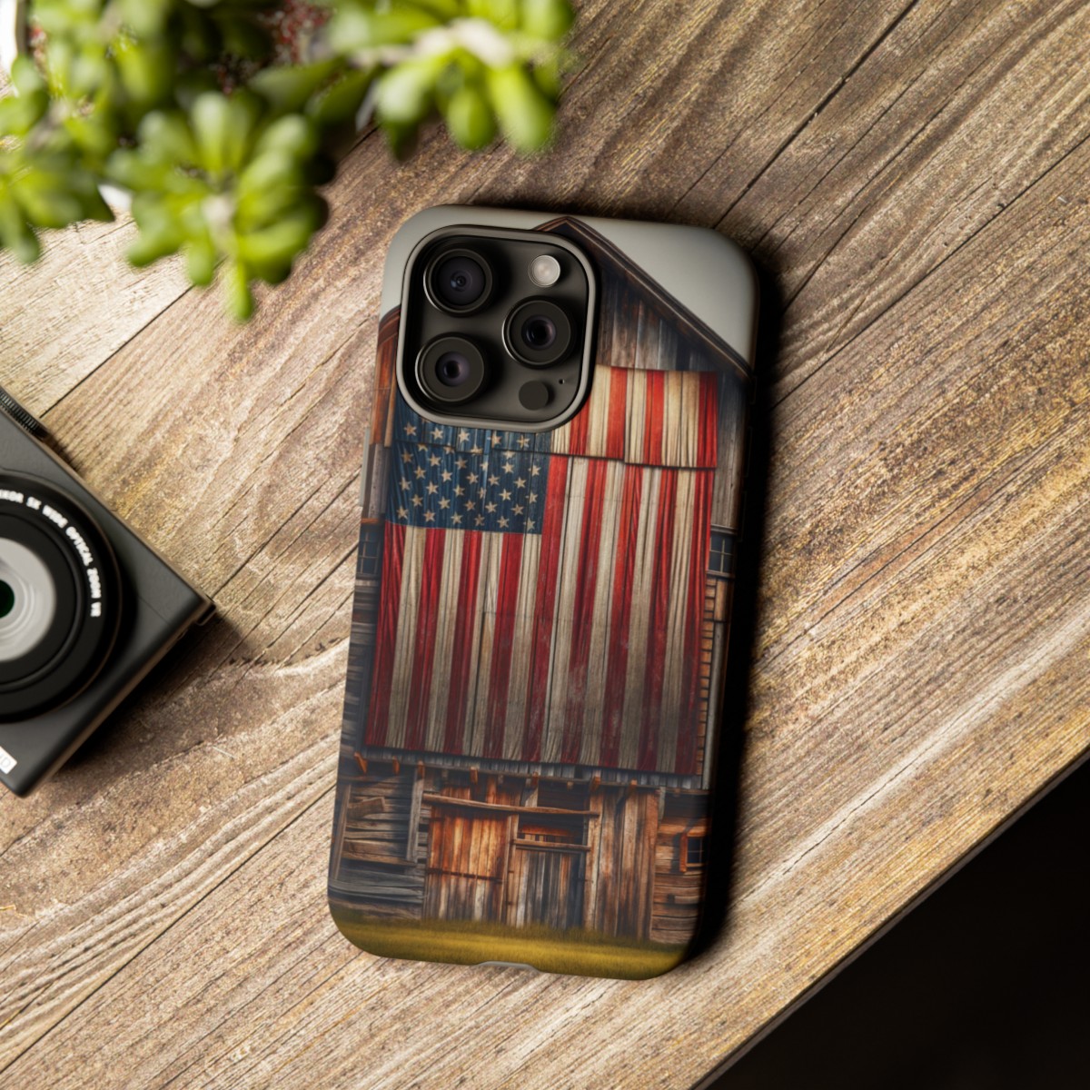 Vintage USA Flag on Weathered Barn Wood Phone Case- Phone Case - Image 182