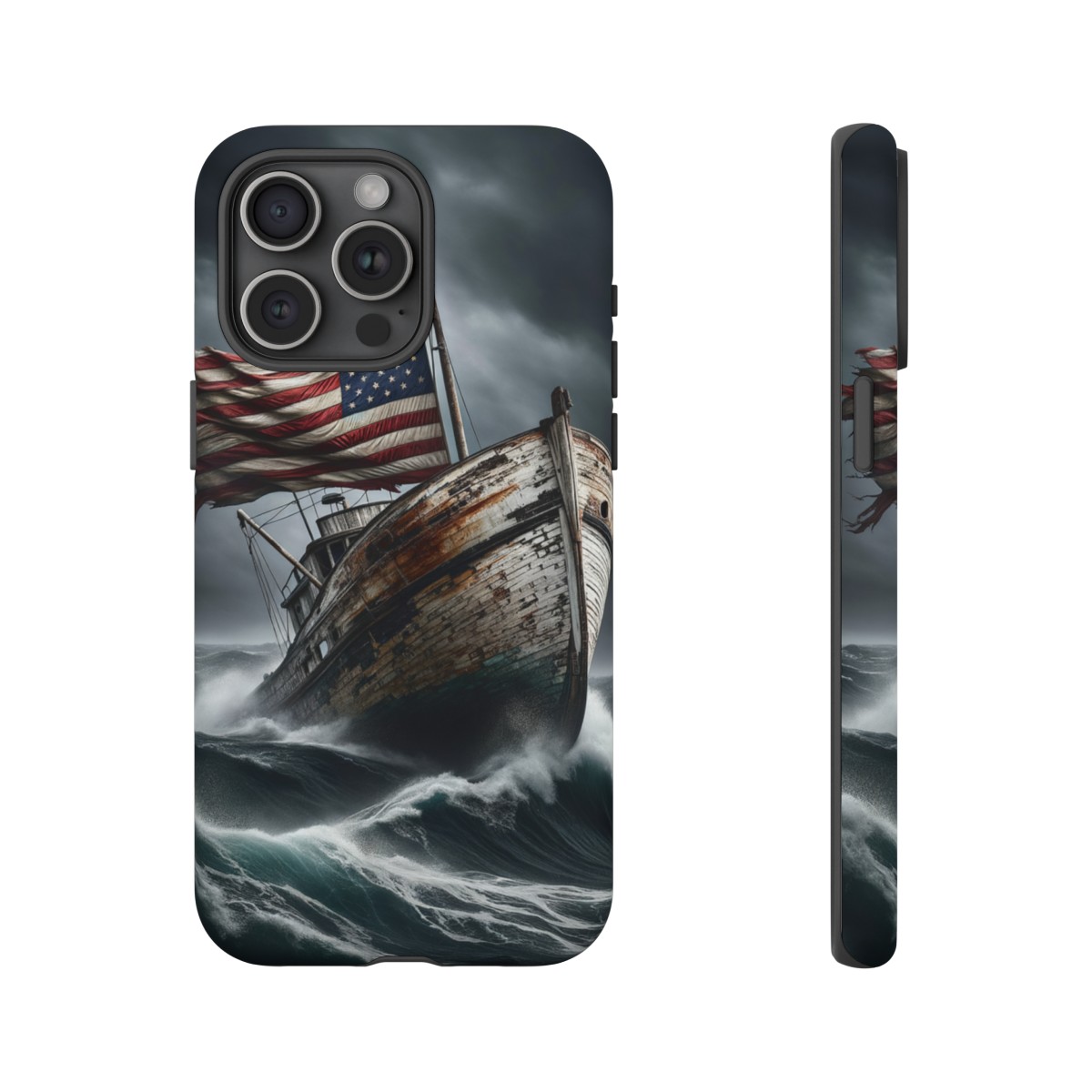 Vintage USA Flag on Rustic Boat Phone Case β Weathered Coastal Design- Phone Case - Image 180