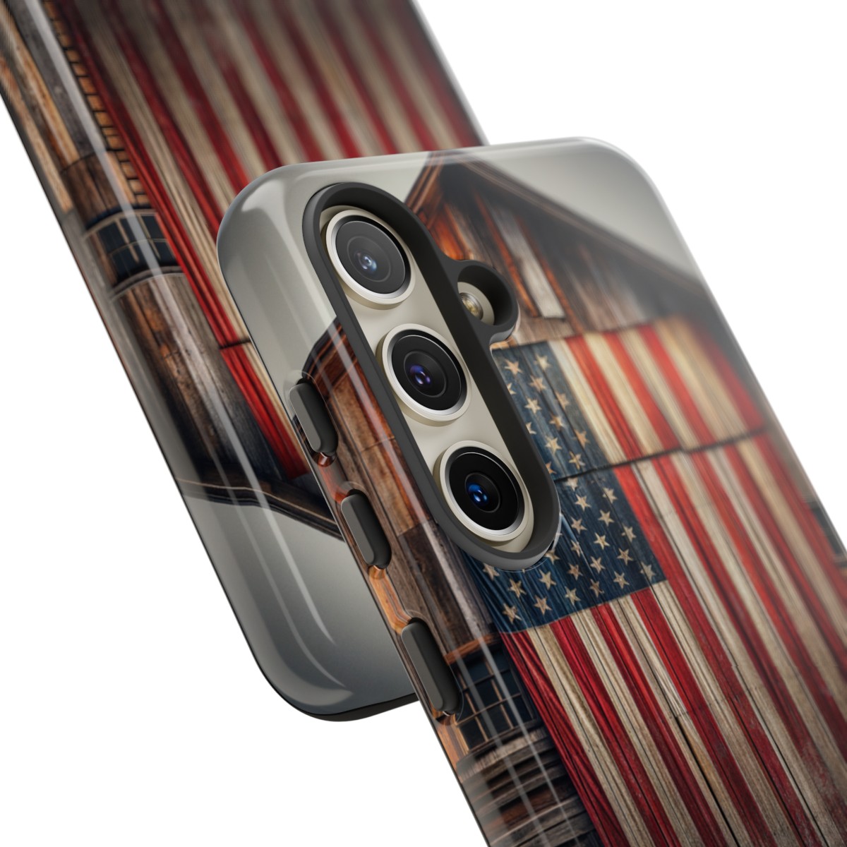 Vintage USA Flag on Weathered Barn Wood Phone Case- Phone Case - Image 184