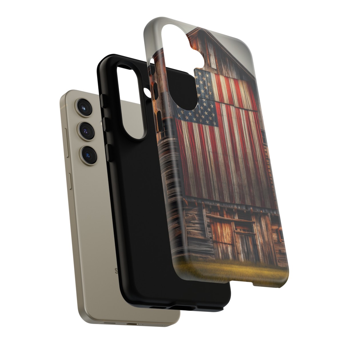 Vintage USA Flag on Weathered Barn Wood Phone Case- Phone Case - Image 191
