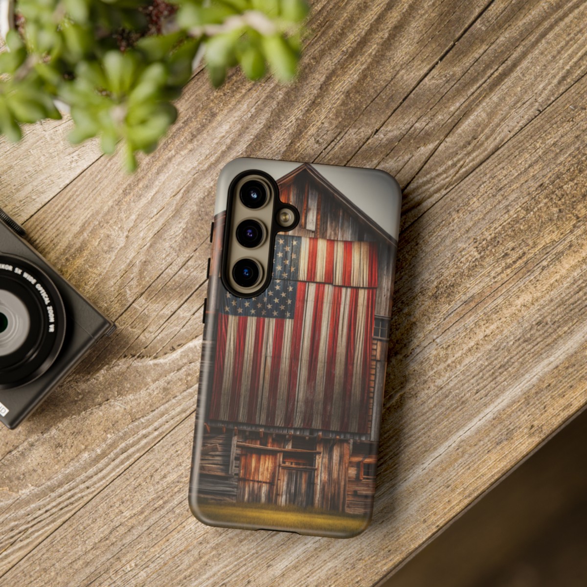 Vintage USA Flag on Weathered Barn Wood Phone Case- Phone Case - Image 192